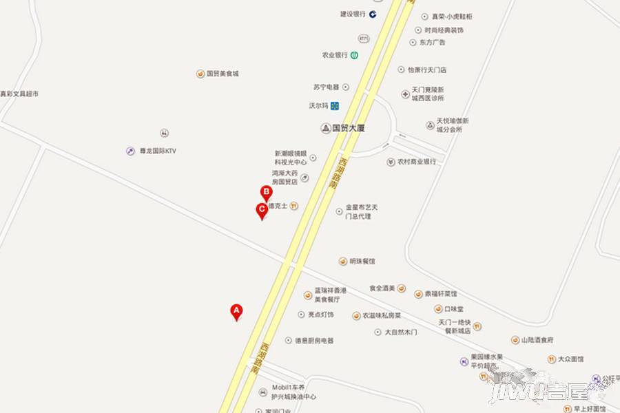 天门新城位置交通图1